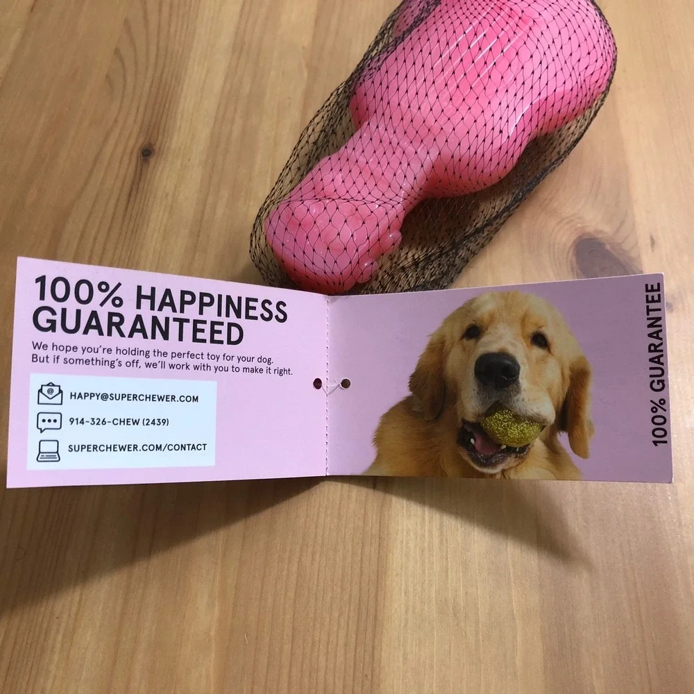 Bark Box Super Chewer Chonky Tonk Guitar Large Dog Toy Pink 50+ lb Big Puppy New